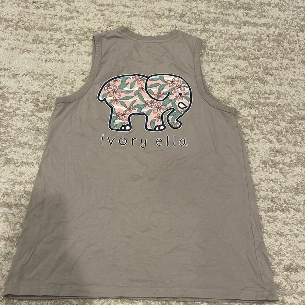 Ivory Ella Floral Elephant Tank in Tan Size Medium - Picture 3 of 5